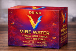 Pre-Order Drink Vibe Water – 6-Pack | Strawberry Watermelon B12 Infused Canned Water (Sugar-Free, No Dyes, Energy-Boosting)